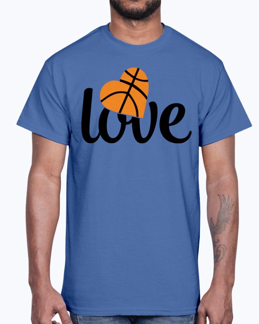 A stylish love-Basketball Cotton Tee featuring a vibrant basketball-themed design, perfect for fans and casual wear.