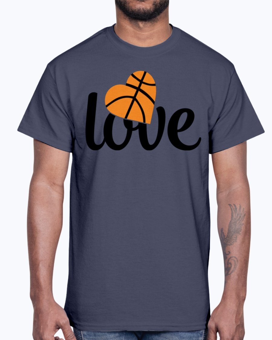 A stylish love-Basketball Cotton Tee featuring a vibrant basketball-themed design, perfect for fans and casual wear.