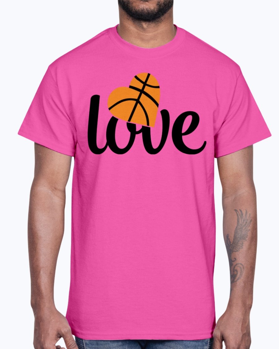 A stylish love-Basketball Cotton Tee featuring a vibrant basketball-themed design, perfect for fans and casual wear.