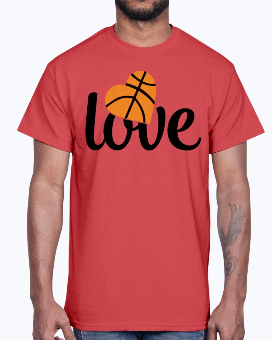 A stylish love-Basketball Cotton Tee featuring a vibrant basketball-themed design, perfect for fans and casual wear.