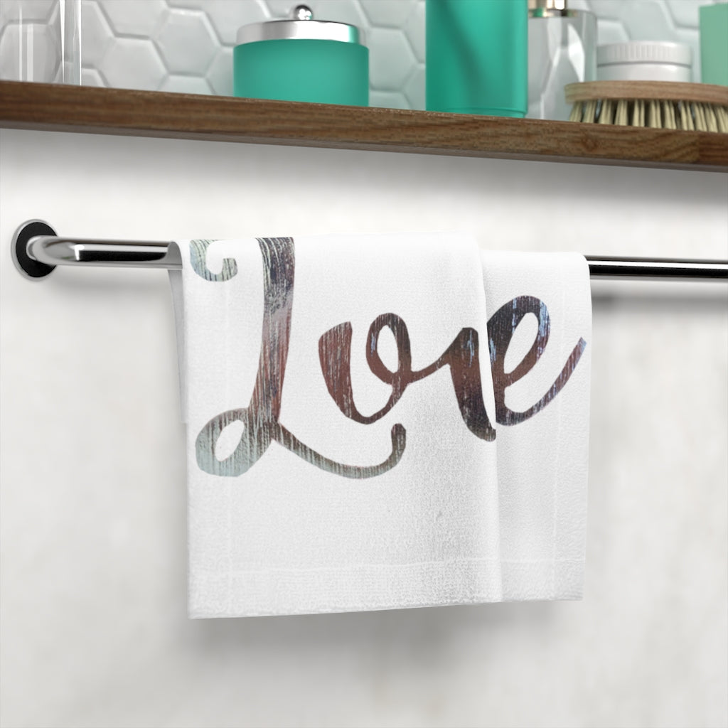 Love Face Towel featuring a customizable polyester front and soft cotton back, ideal for personal use or gifting.