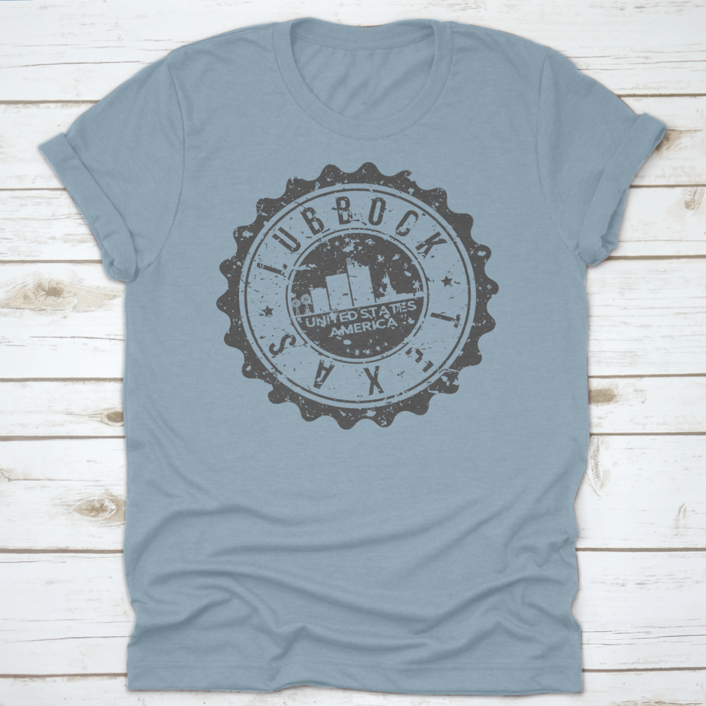 Lubbock Texas City Skyline silhouette design on a stylish garment, showcasing iconic city landmarks.