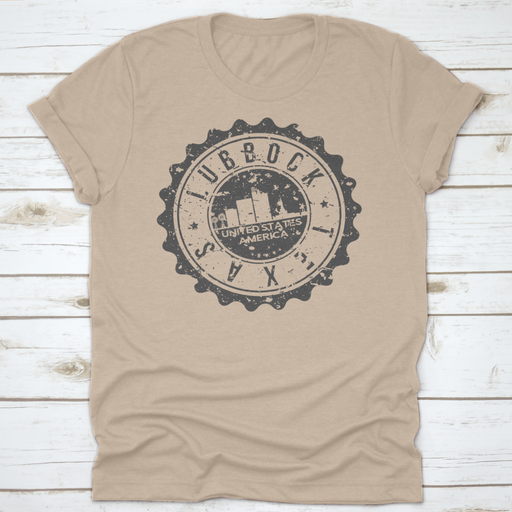 Lubbock Texas City Skyline silhouette design on a stylish garment, showcasing iconic city landmarks.