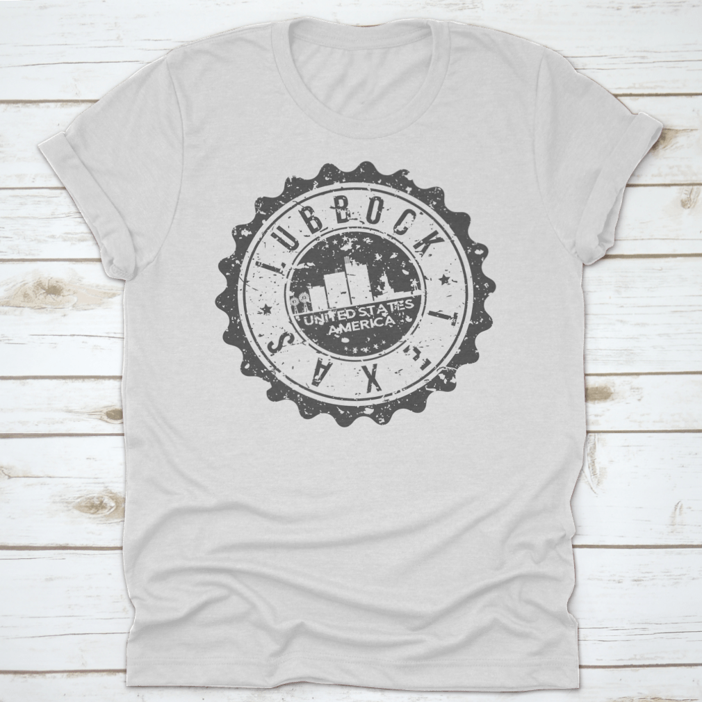 Lubbock Texas City Skyline silhouette design on a stylish garment, showcasing iconic city landmarks.