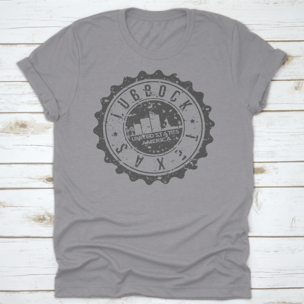 Lubbock Texas City Skyline silhouette design on a stylish garment, showcasing iconic city landmarks.