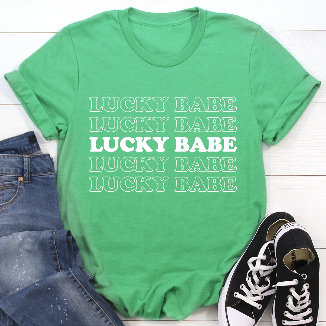 Lucky Babe T-Shirt made from soft ring-spun cotton, featuring double stitching for durability and a stylish design.