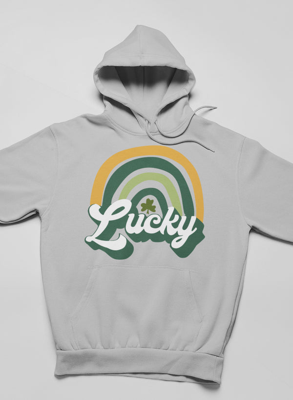 Lucky Retro Hoodie featuring unique designs by top artists, made from warm cotton/poly fleece blend.