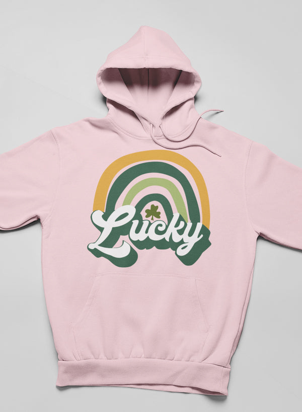 Lucky Retro Hoodie featuring unique designs by top artists, made from warm cotton/poly fleece blend.