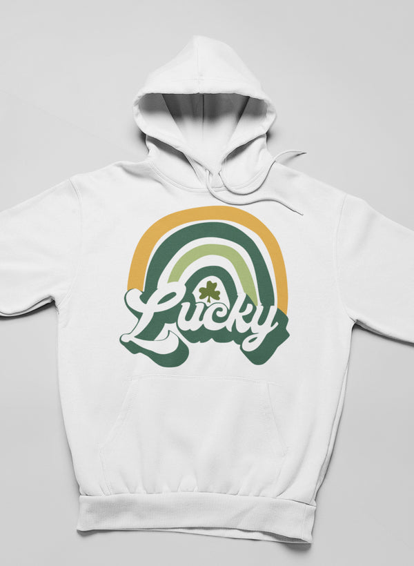 Lucky Retro Hoodie featuring unique designs by top artists, made from warm cotton/poly fleece blend.