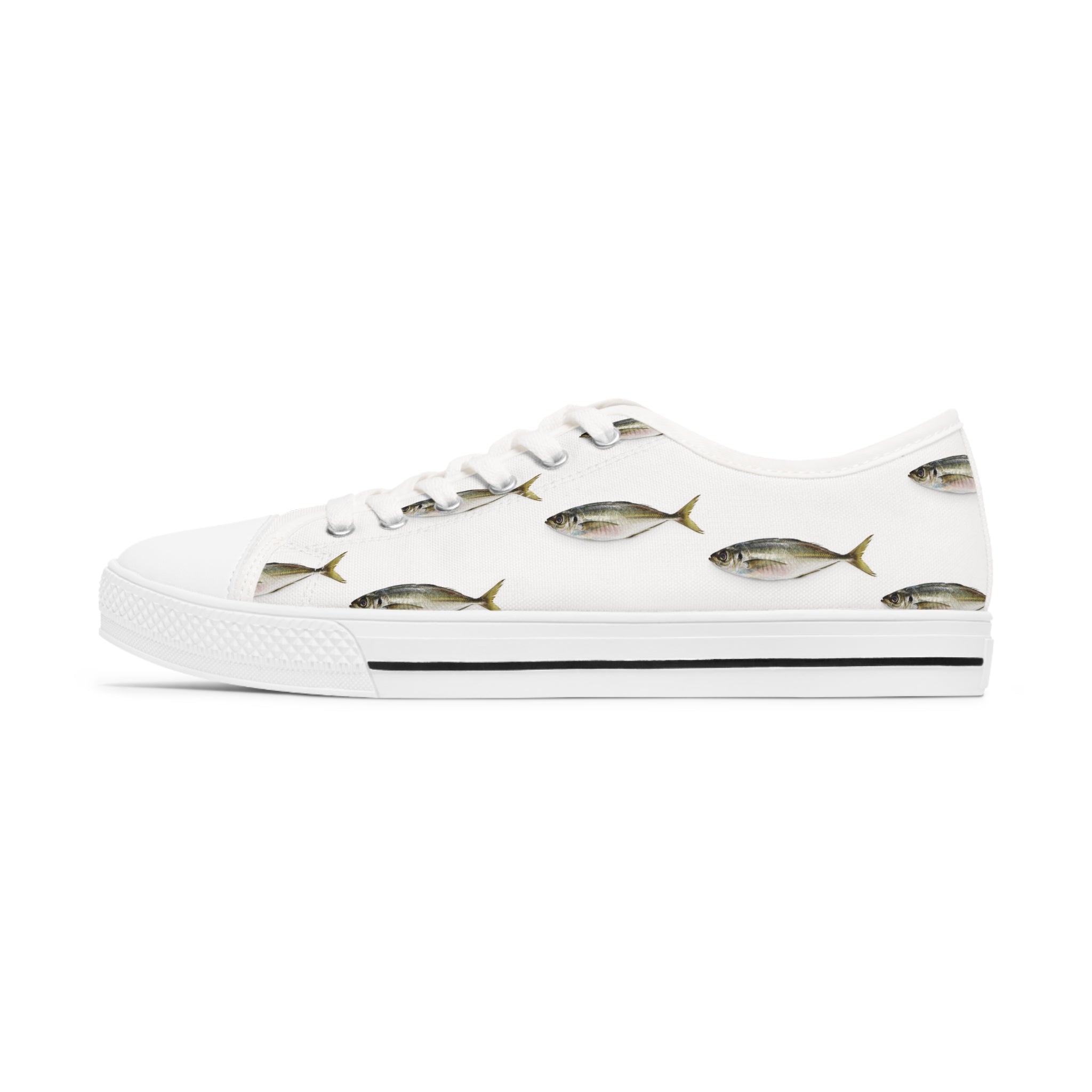 Mackerel Women's Low Top Sneakers in black and white, featuring breathable canvas and stylish design.