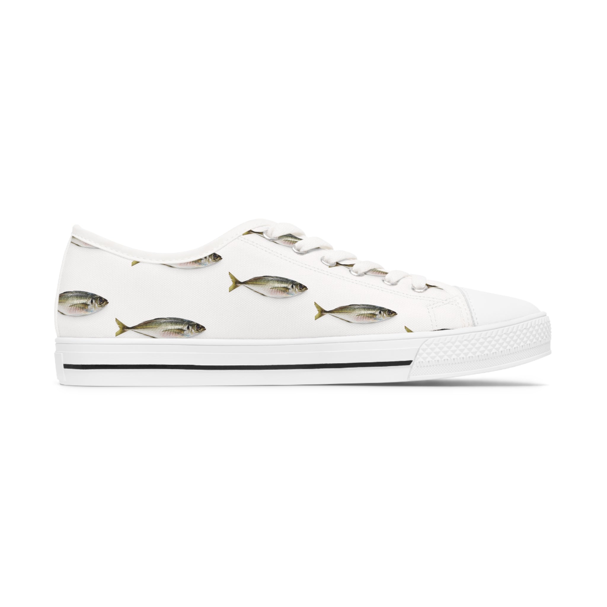 Mackerel Women's Low Top Sneakers in black and white, featuring breathable canvas and stylish design.