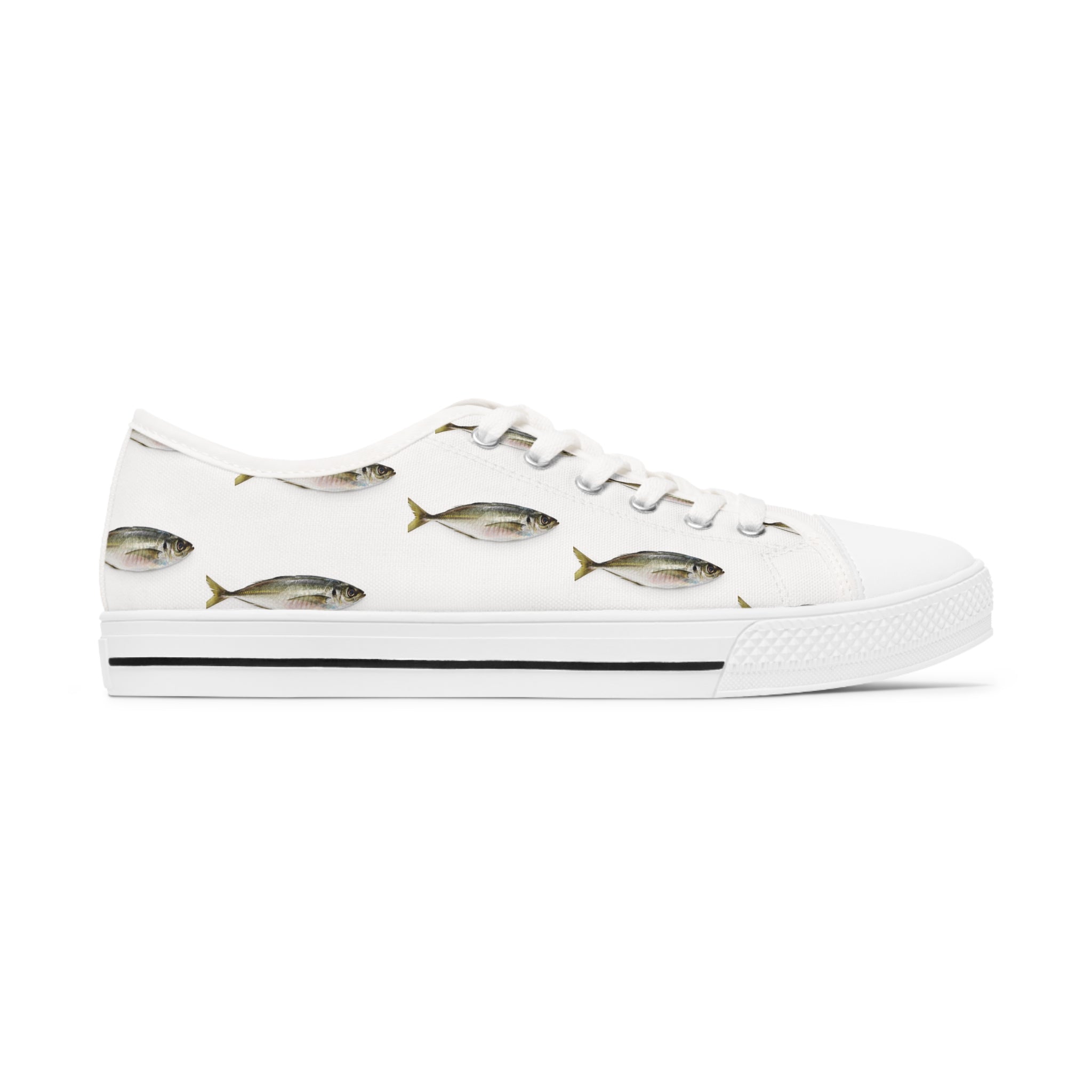 Mackerel Women's Low Top Sneakers in black and white, featuring breathable canvas and stylish design.