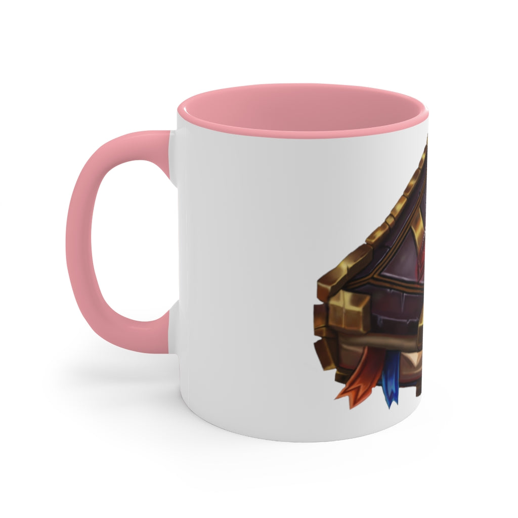 A stylish Magic Book Accent Mug featuring a white exterior with a colored interior and handle, available in three color options.