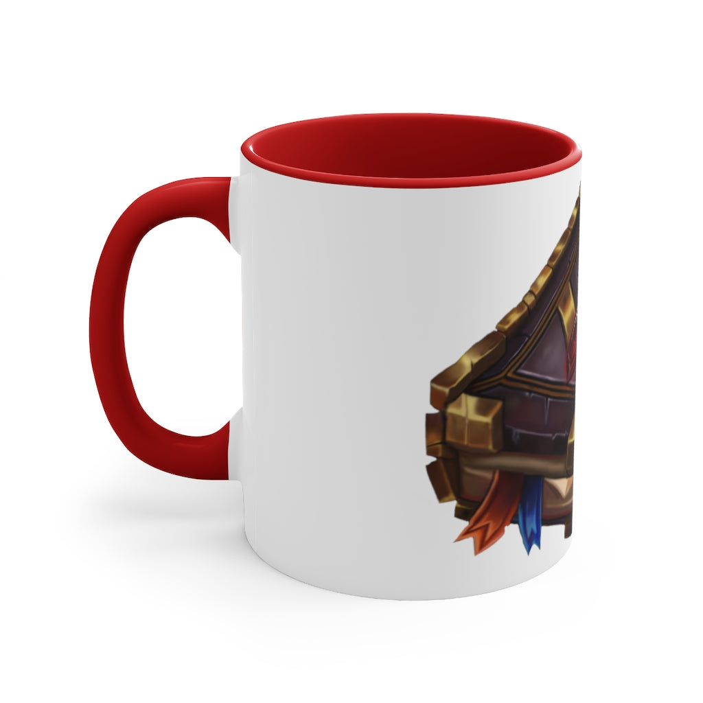 A stylish Magic Book Accent Mug featuring a white exterior with a colored interior and handle, available in three color options.