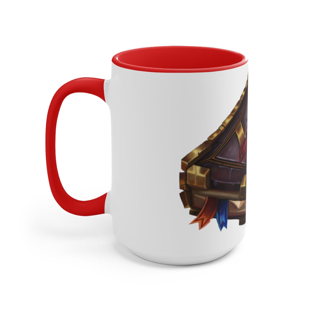 A stylish Magic Book Accent Mug featuring a white exterior with a colored interior and handle, available in three color options.