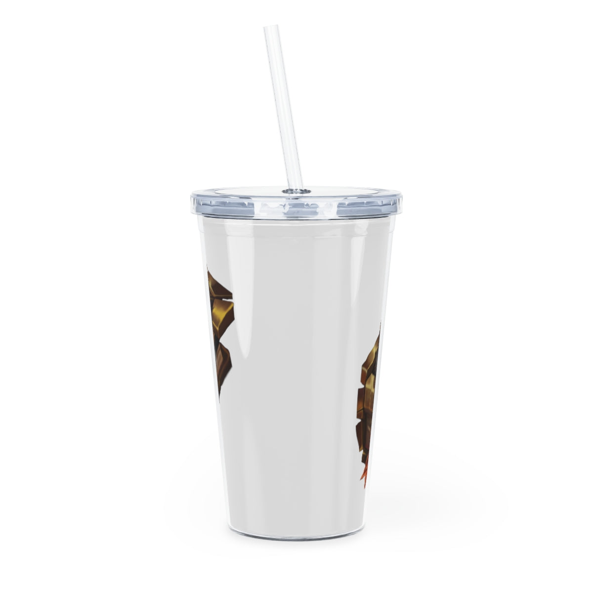 Magic Book Plastic Tumbler with Straw featuring a customizable design and double wall insulation, perfect for drinks at events.