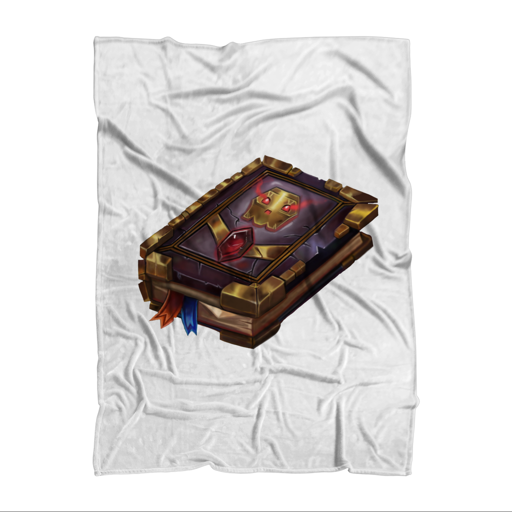 Magic Book Sublimation Throw Blanket made of 100% polyester fleece, featuring a vibrant design with a white back.