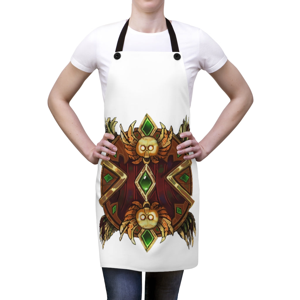 Magic Counter Shield Apron featuring a stylish design, lightweight polyester material, and black detachable twill straps.