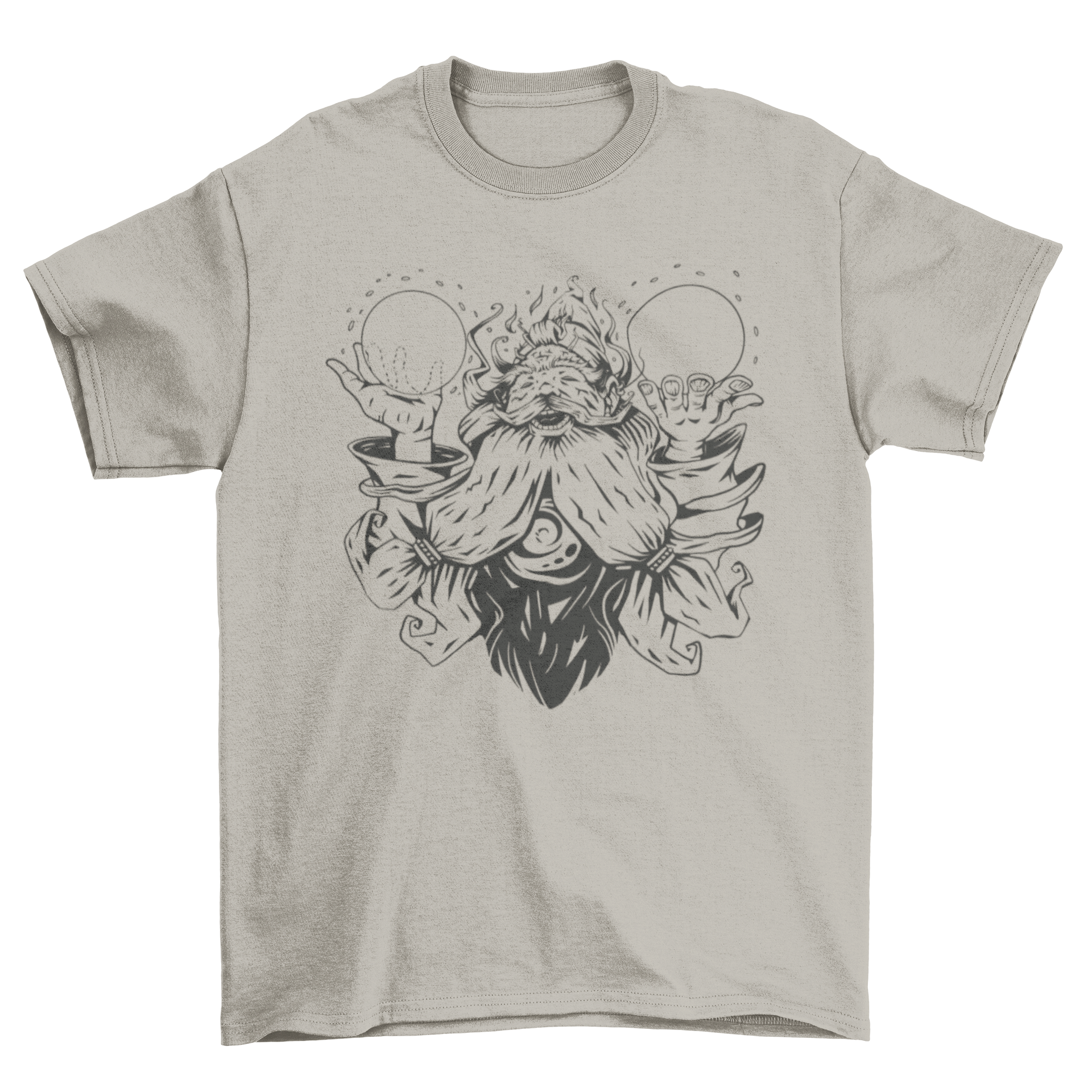 A stylish Magic Wizard T-Shirt featuring a detailed graphic of a wizard practicing magic, perfect for fantasy lovers.