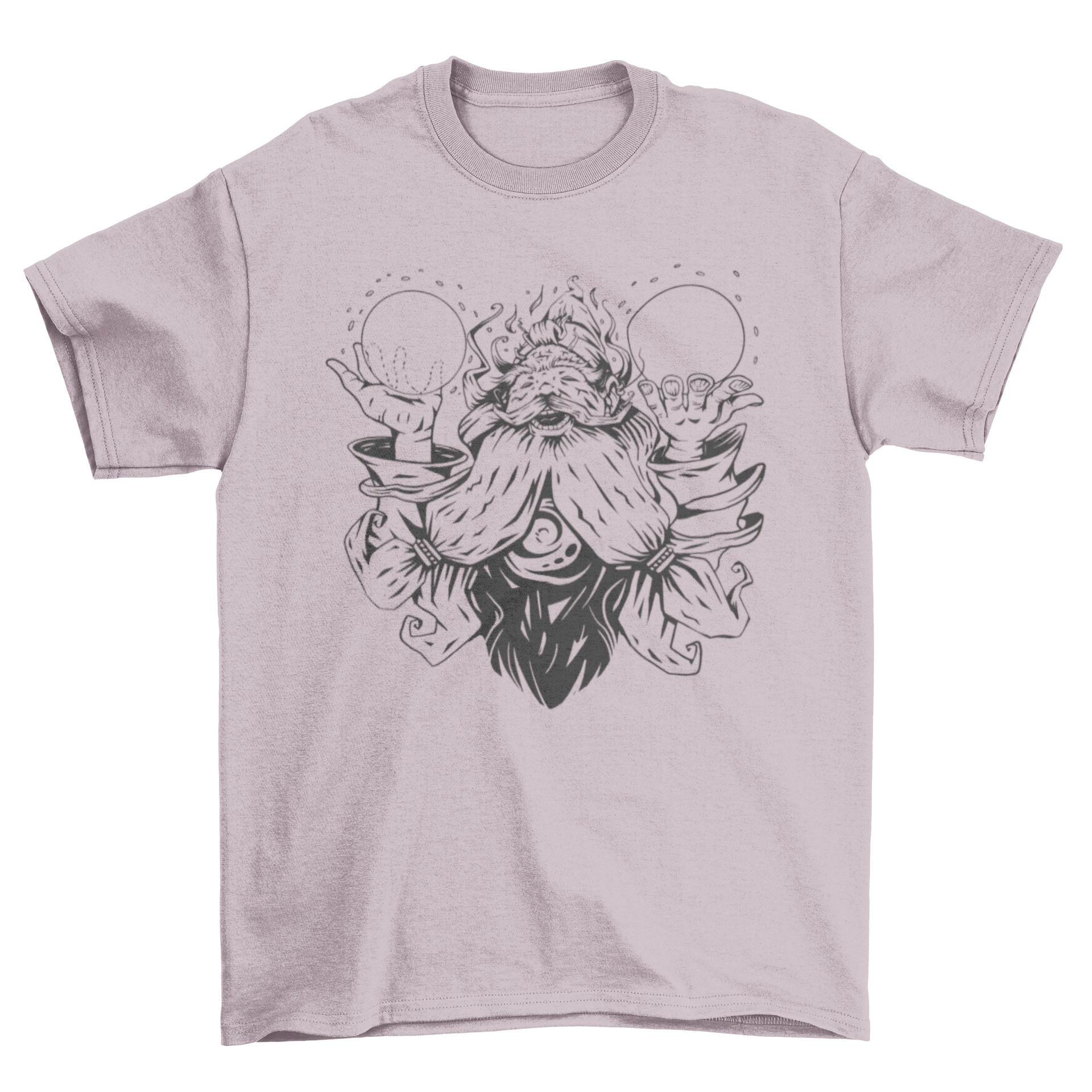 A stylish Magic Wizard T-Shirt featuring a detailed graphic of a wizard practicing magic, perfect for fantasy lovers.