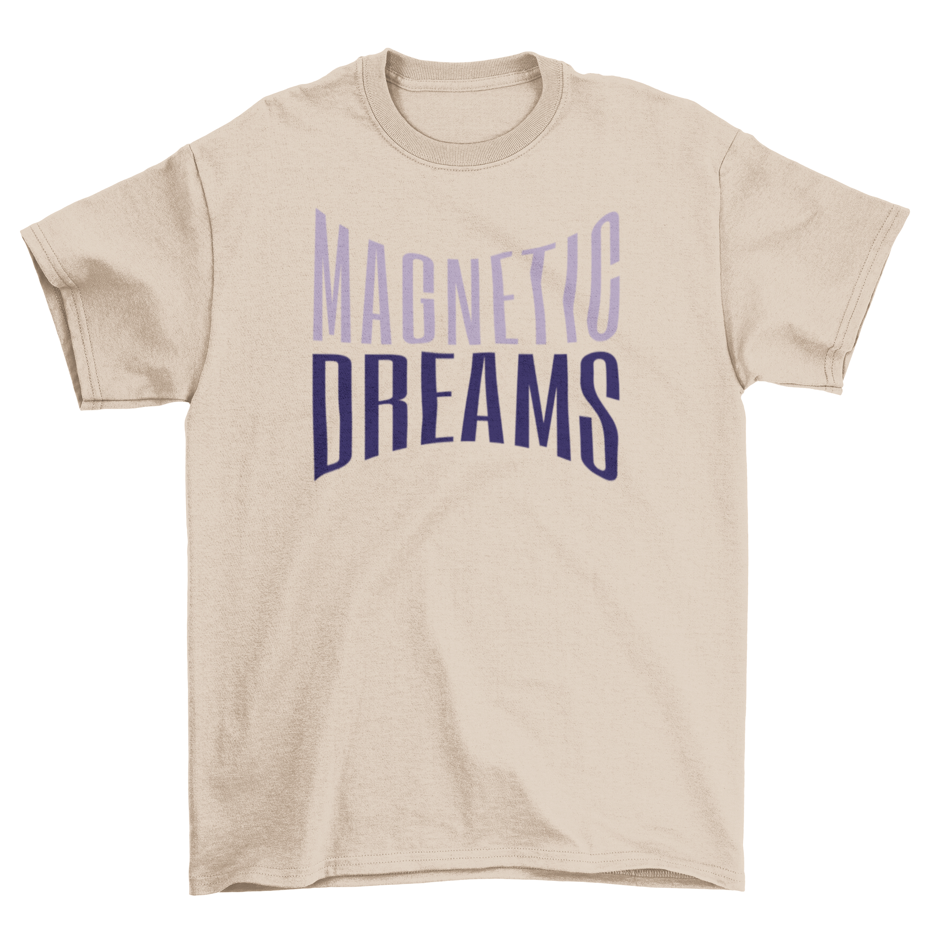 A stylish t-shirt featuring the quote 'Magnetic dreams' in an elegant font, perfect for casual wear.