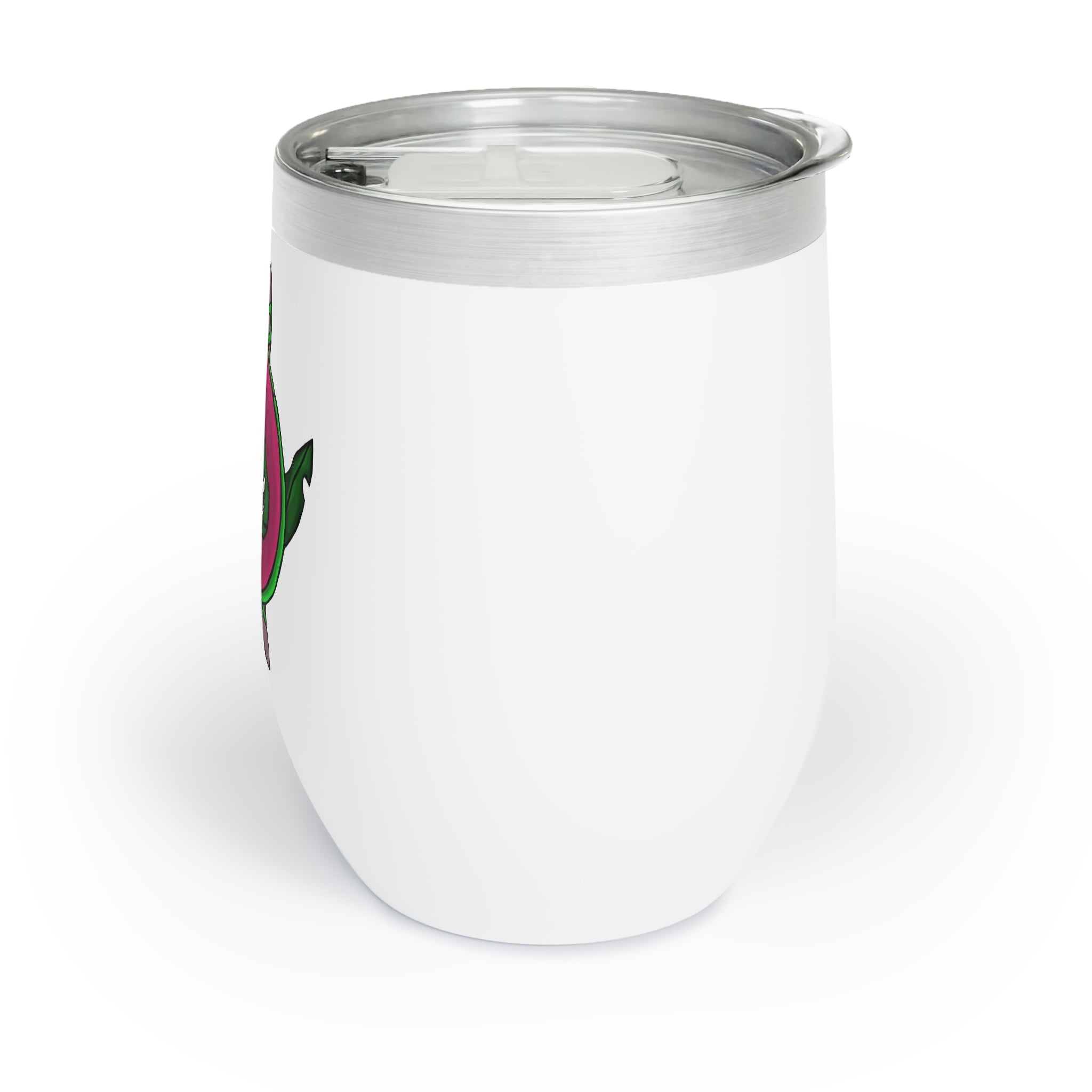 Maigetsu Chill Wine Tumbler in stainless steel with a sleek design, showcasing its double-insulated walls and customizable surface.