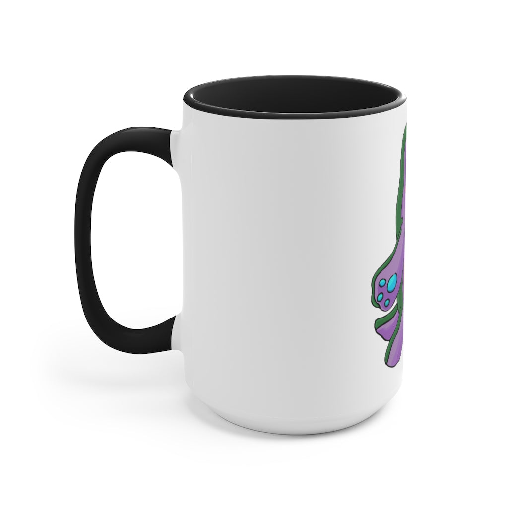 Makket Accent Mug featuring a white exterior with a colorful interior and handle, available in red, pink, and black options.