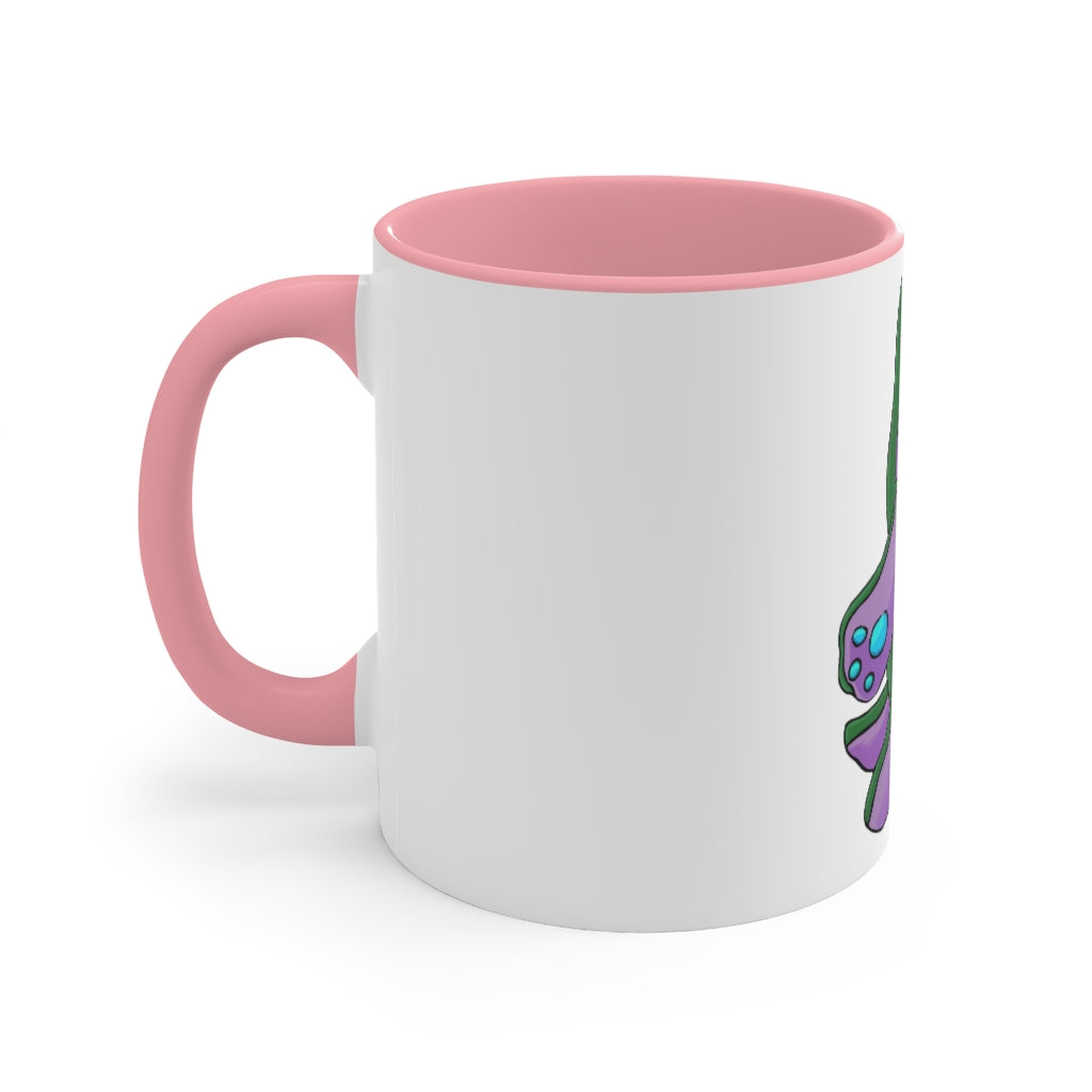 Makket Accent Mug featuring a white exterior with a colorful interior and handle, available in red, pink, and black options.