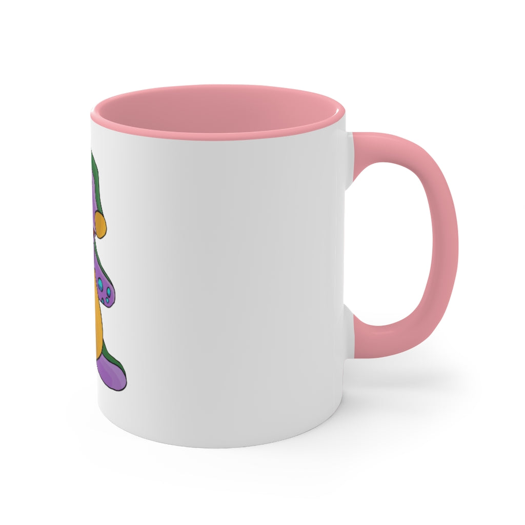 Makket Accent Mug featuring a white exterior with a colorful interior and handle, available in red, pink, and black options.