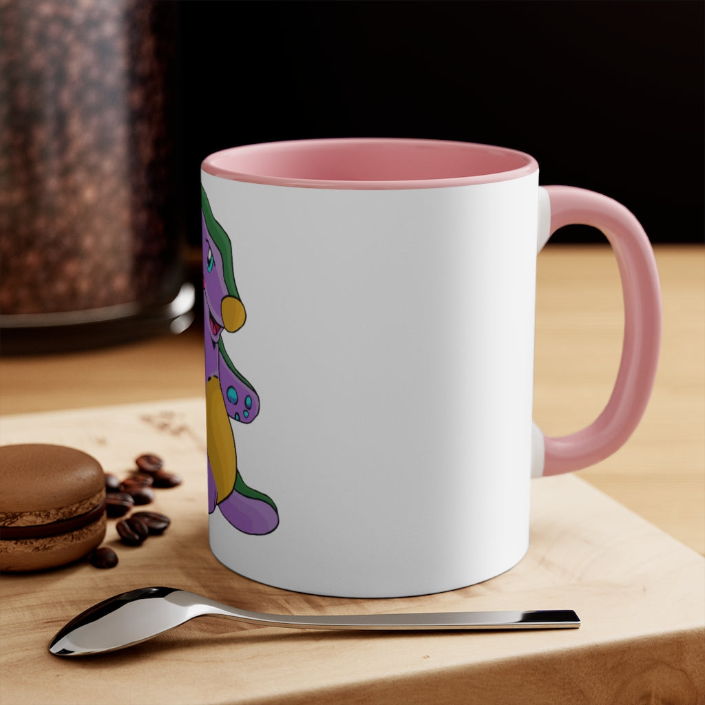 Makket Accent Mug featuring a white exterior with a colorful interior and handle, available in red, pink, and black options.