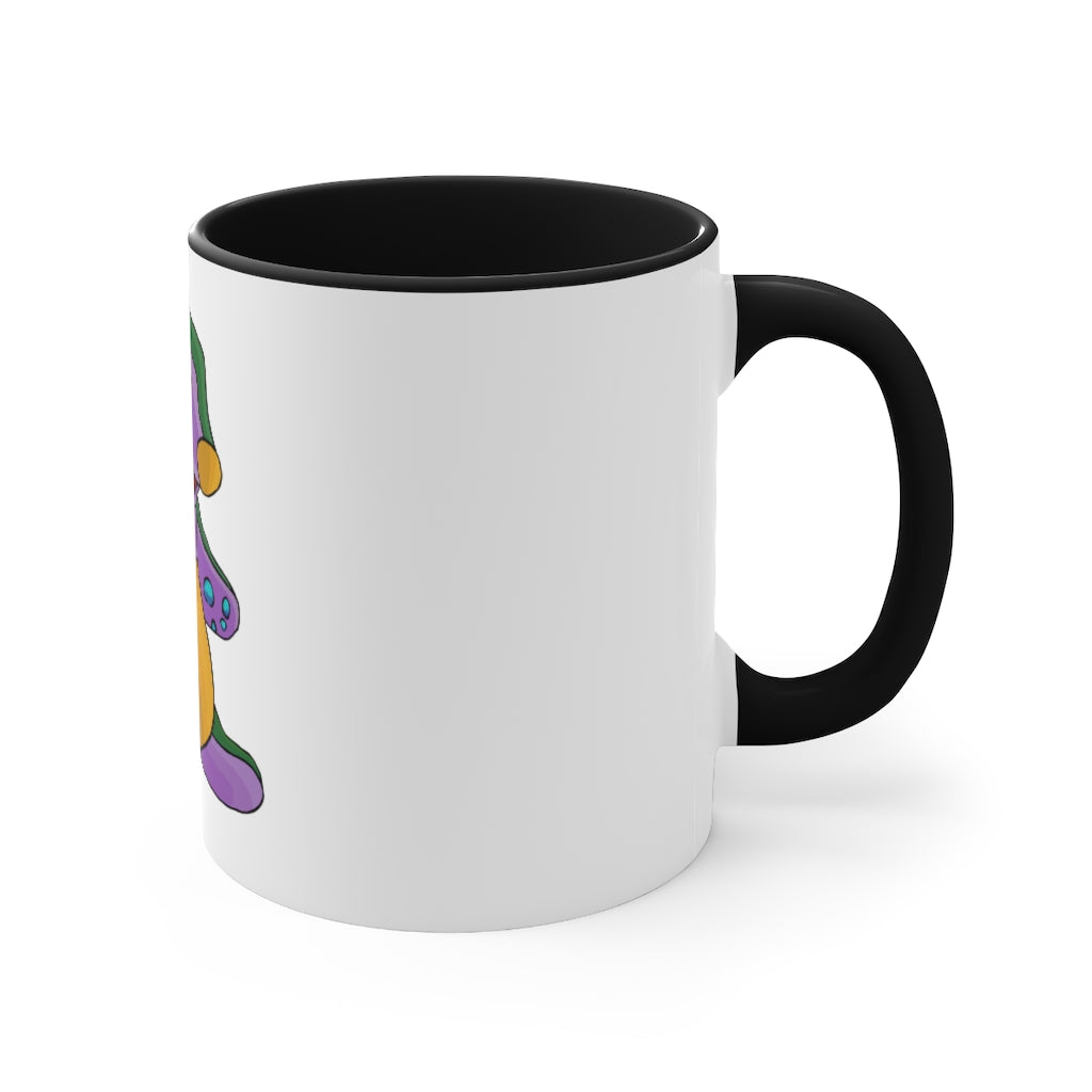 Makket Accent Mug featuring a white exterior with a colorful interior and handle, available in red, pink, and black options.