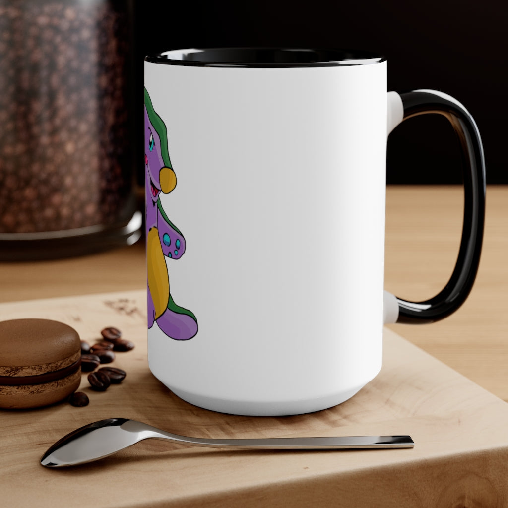 Makket Accent Mug featuring a white exterior with a colorful interior and handle, available in red, pink, and black options.