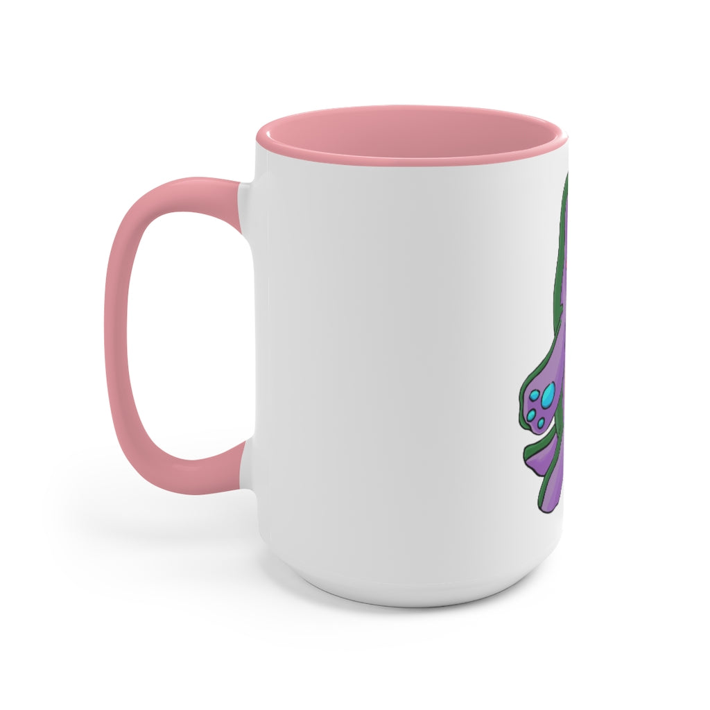 Makket Accent Mug featuring a white exterior with a colorful interior and handle, available in red, pink, and black options.