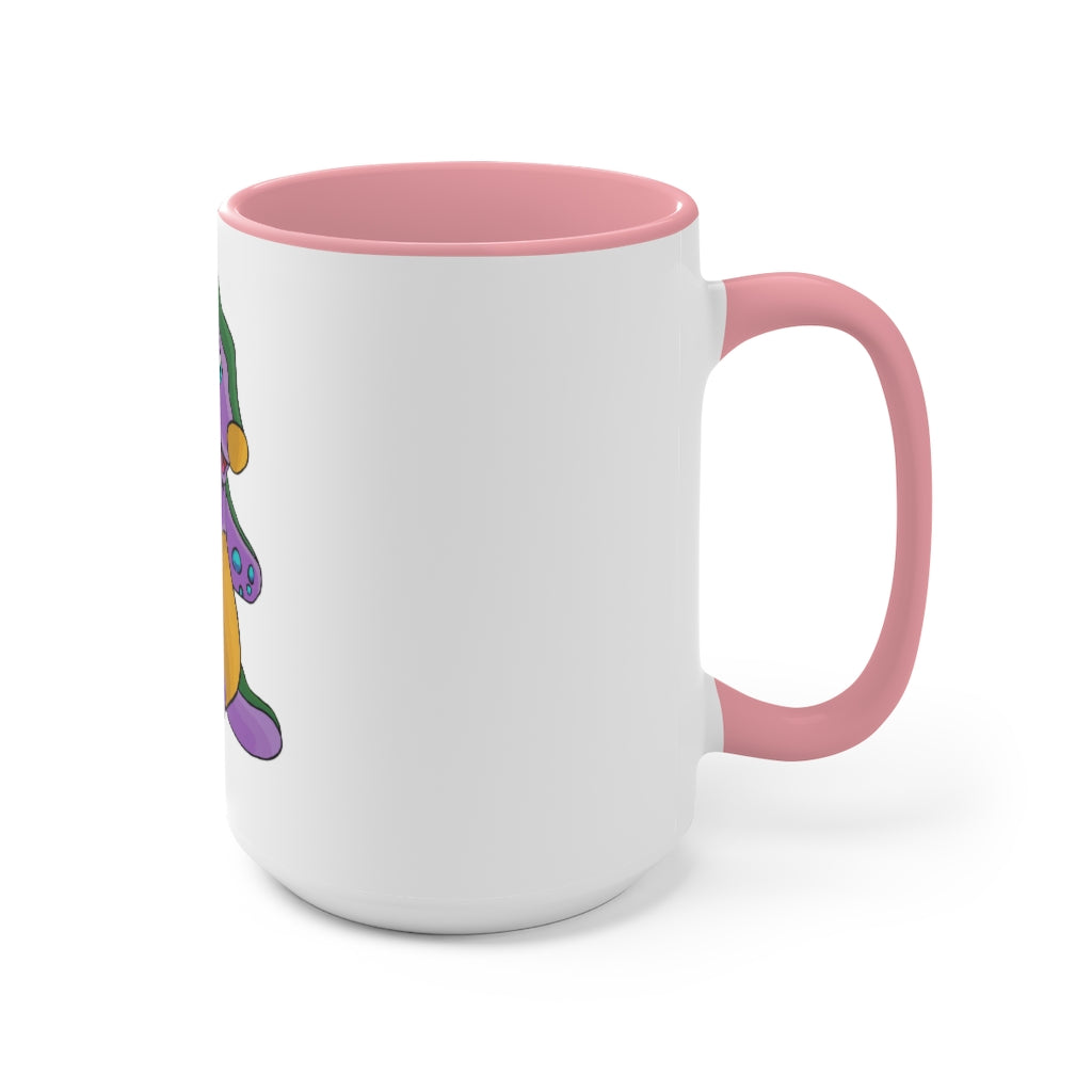 Makket Accent Mug featuring a white exterior with a colorful interior and handle, available in red, pink, and black options.