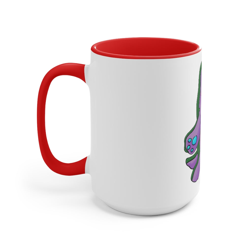 Makket Accent Mug featuring a white exterior with a colorful interior and handle, available in red, pink, and black options.