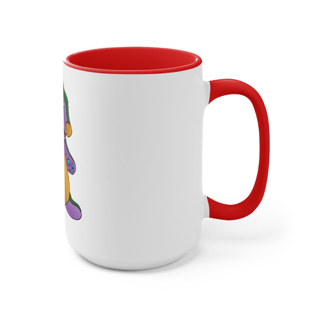 Makket Accent Mug featuring a white exterior with a colorful interior and handle, available in red, pink, and black options.