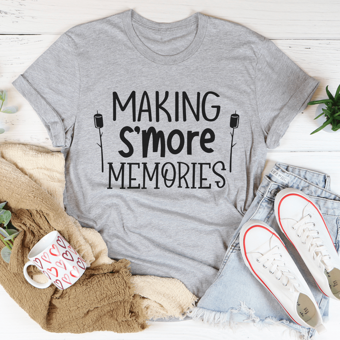 A cozy Making S'more Memories Tee made from soft ring-spun cotton, featuring double stitching for durability.