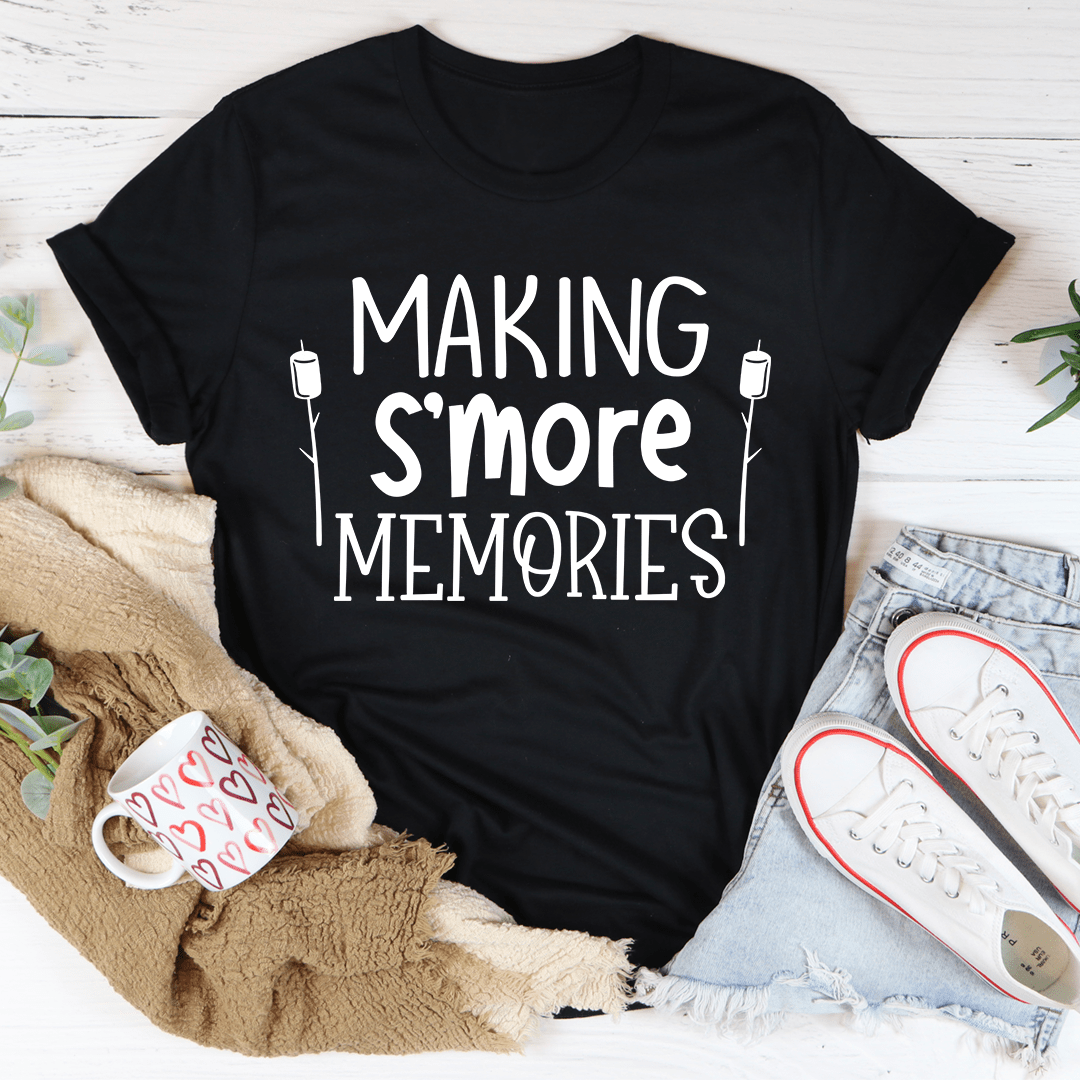 A cozy Making S'more Memories Tee made from soft ring-spun cotton, featuring double stitching for durability.