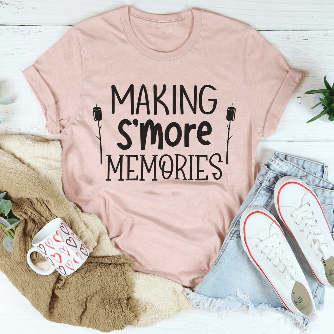 A cozy Making S'more Memories Tee made from soft ring-spun cotton, featuring double stitching for durability.