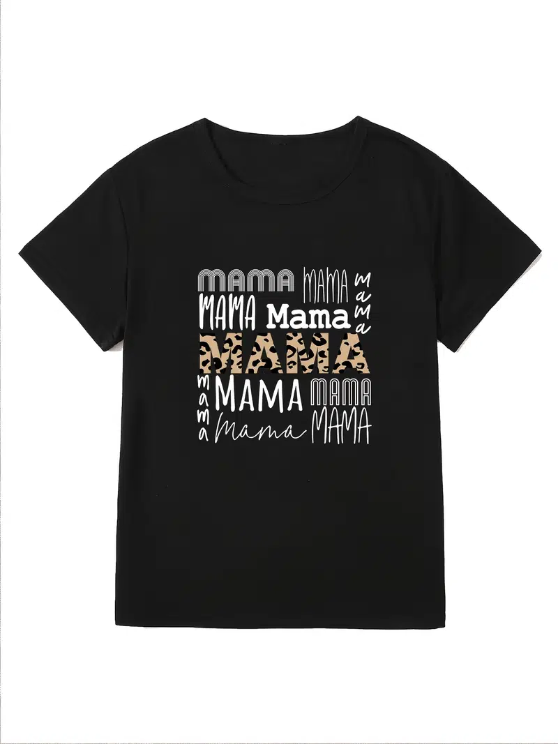 A stylish Mama T-Shirt made from soft cotton, featuring trendy graphics and a comfortable fit, perfect for casual wear.