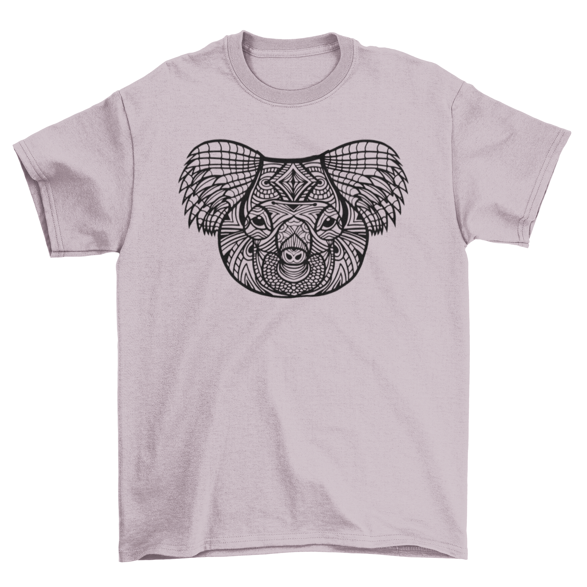 A stylish Mandala Koala T-shirt featuring an intricate mandala design of a koala, perfect for casual wear.