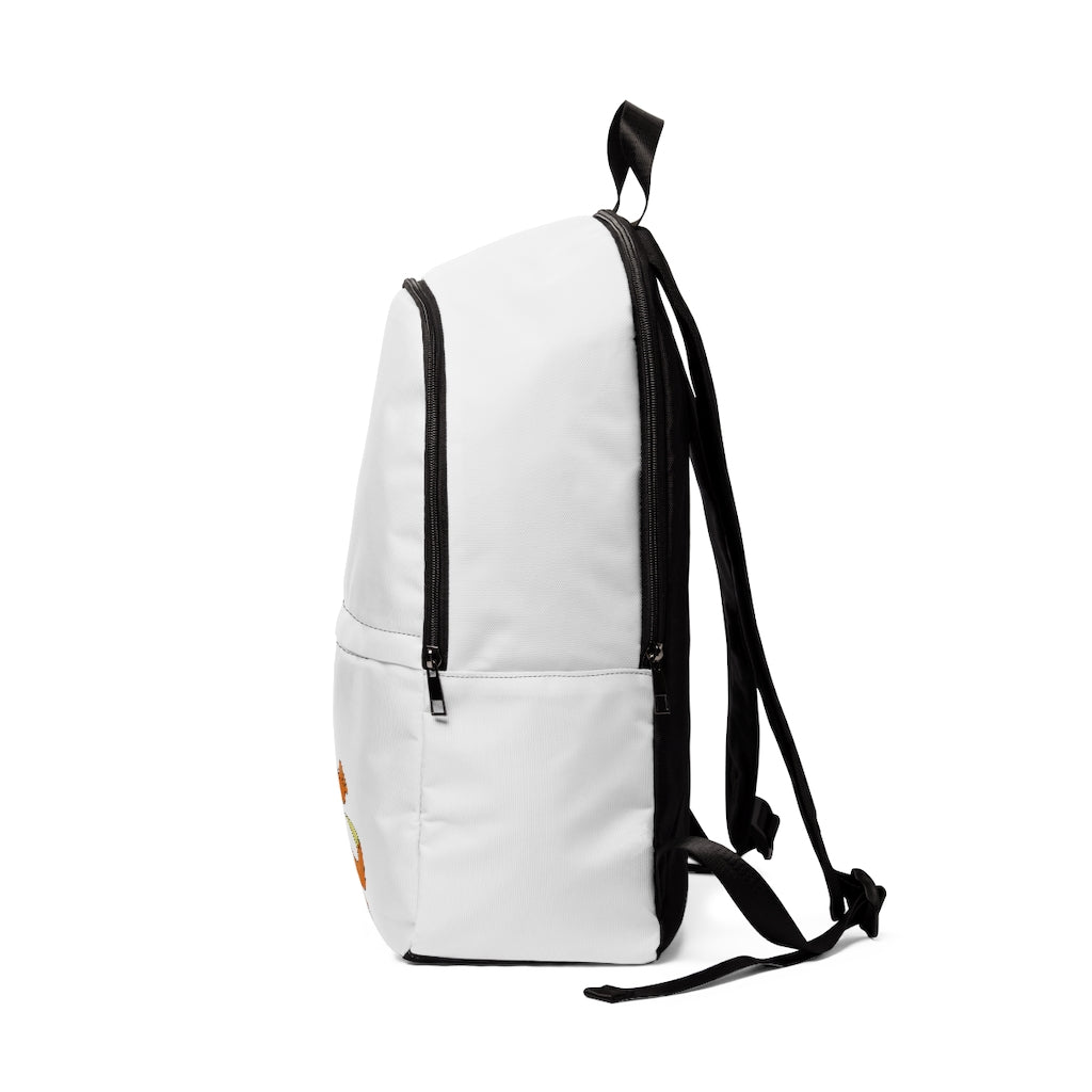 Marick Unisex Fabric Backpack in soft nylon, featuring adjustable straps and a padded back panel, ideal for school and outdoor use.