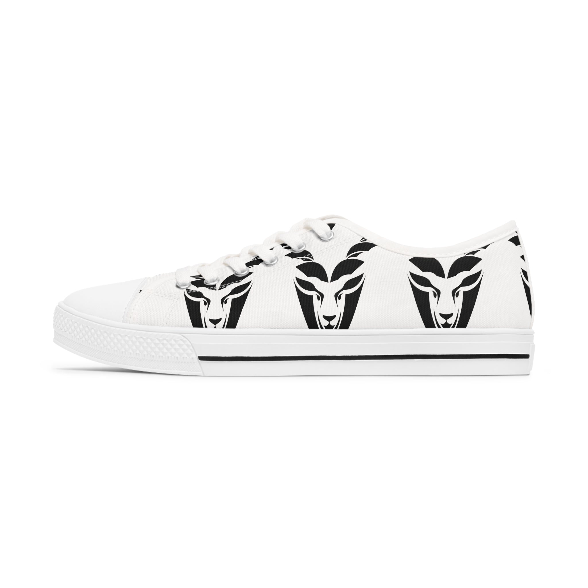 Markhor Women's Low Top Sneakers in black and white, featuring breathable canvas and stylish design with memory foam insoles.