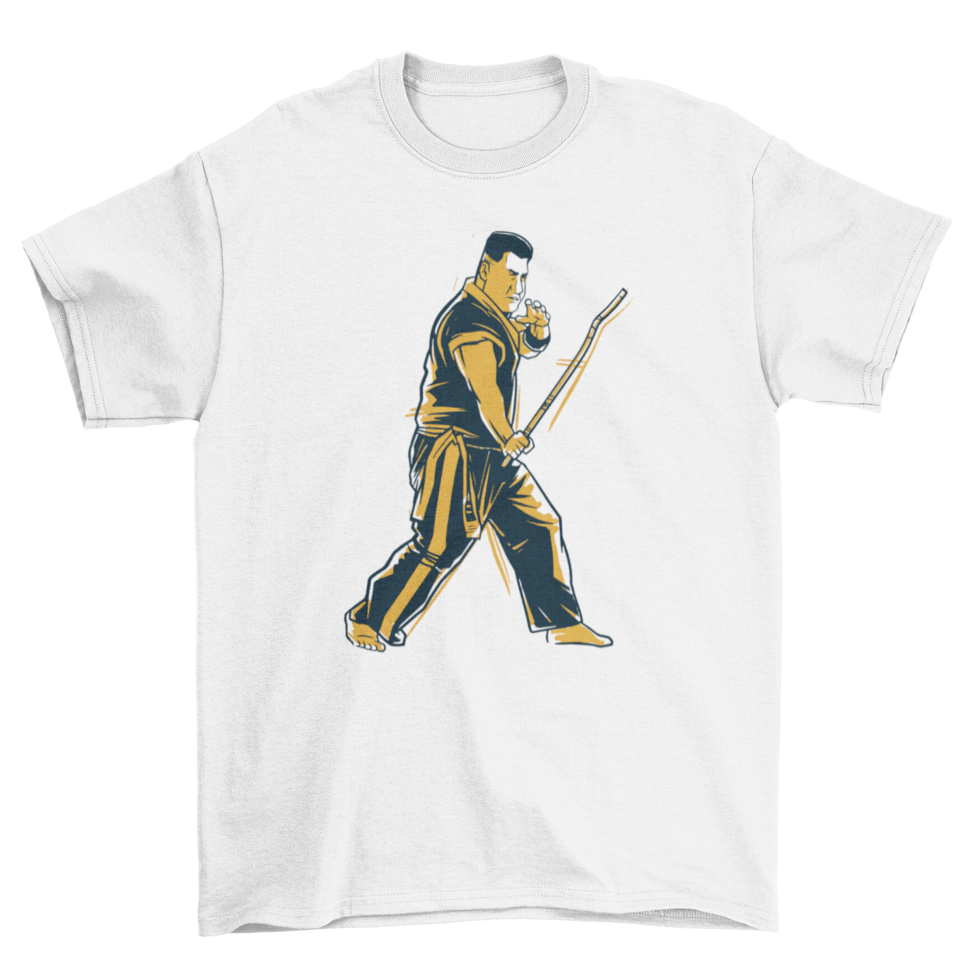 Martial Arts Man T-Shirt featuring a dynamic graphic of a martial artist in action.