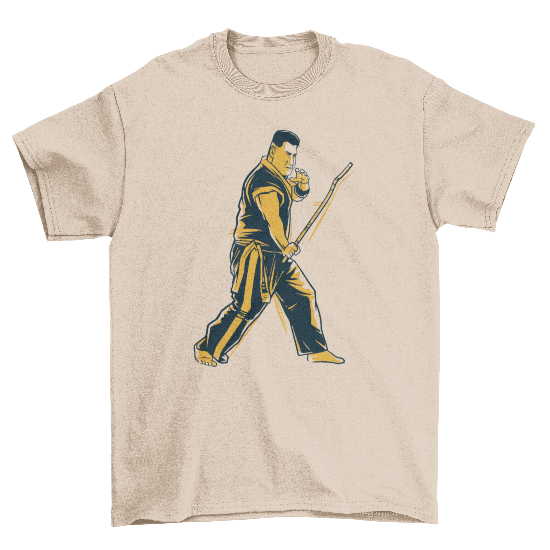 Martial Arts Man T-Shirt featuring a dynamic graphic of a martial artist in action.