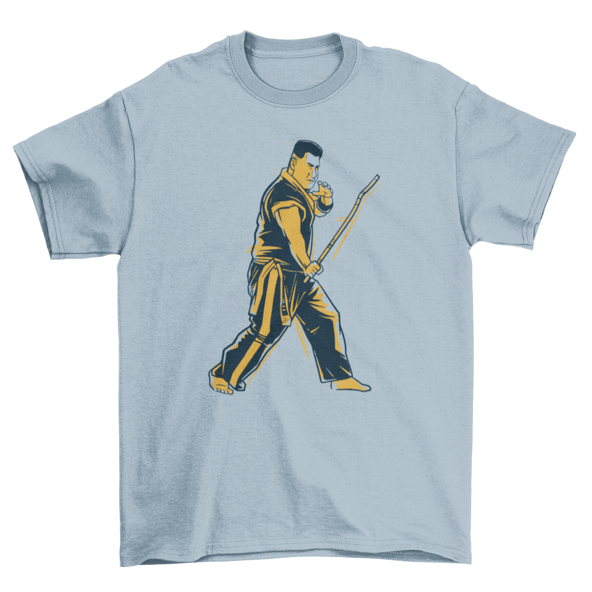 Martial Arts Man T-Shirt featuring a dynamic graphic of a martial artist in action.