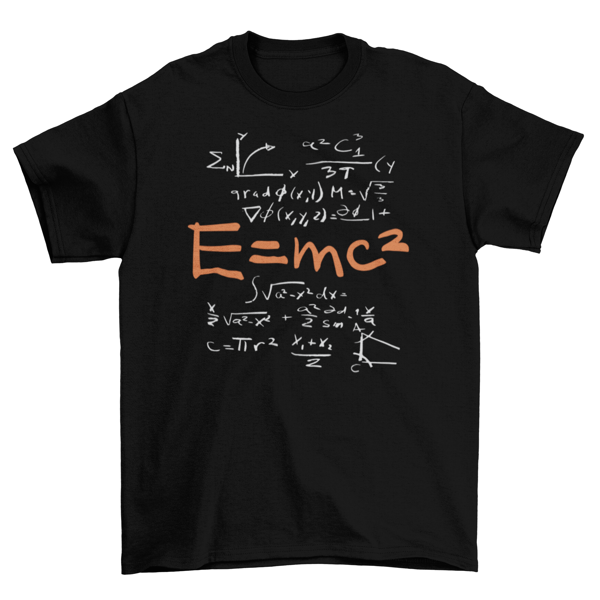 Mass Energy Equivalence T-Shirt featuring the E=mc² formula in a stylish design.