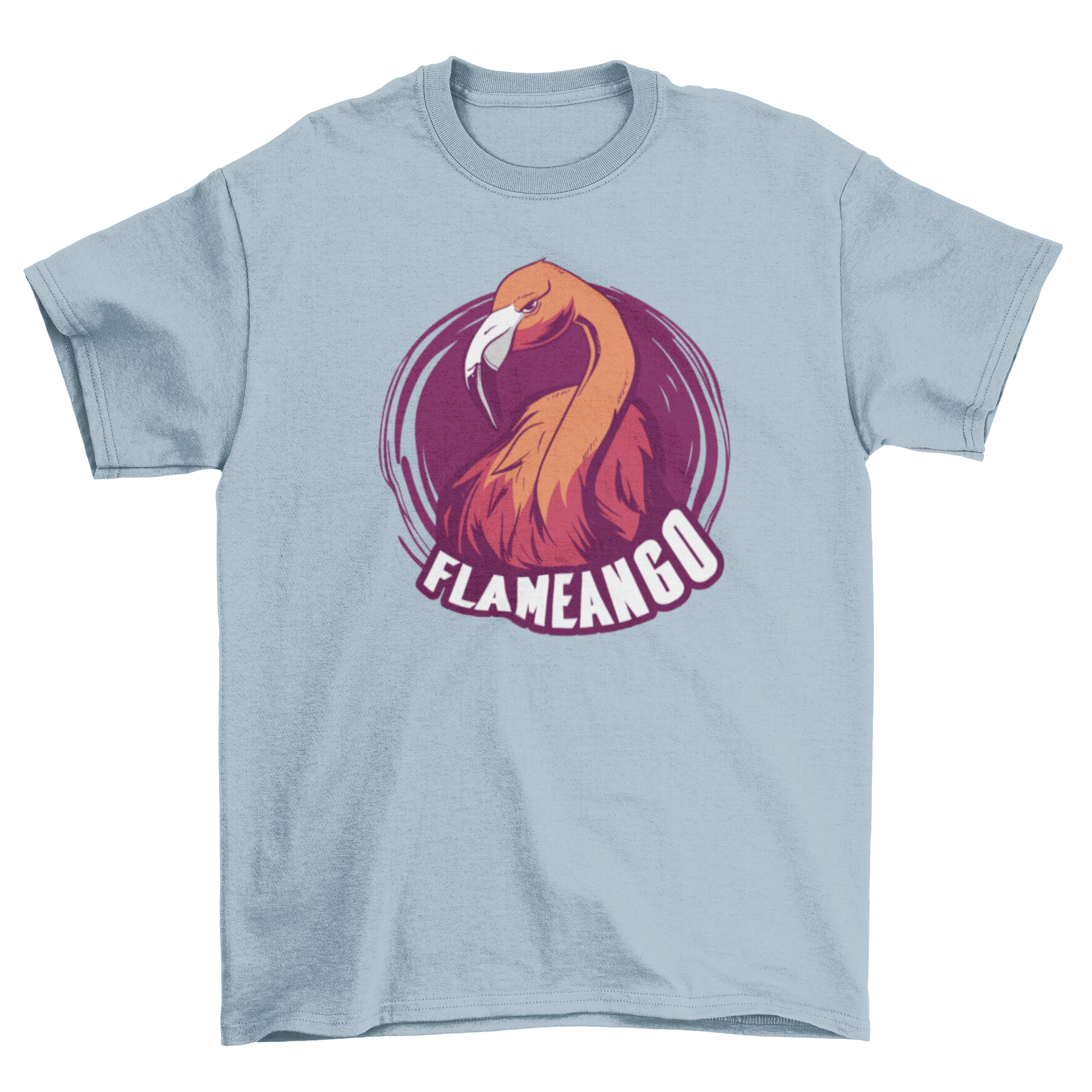 Mean Flamingo T-Shirt featuring an illustration of an angry flamingo with the word FLAMEANGO in bold text.