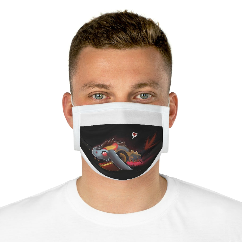 Mecha Whale Strider Cotton Face Mask featuring a unique whale design, made from 100% cotton with adjustable features for comfort.