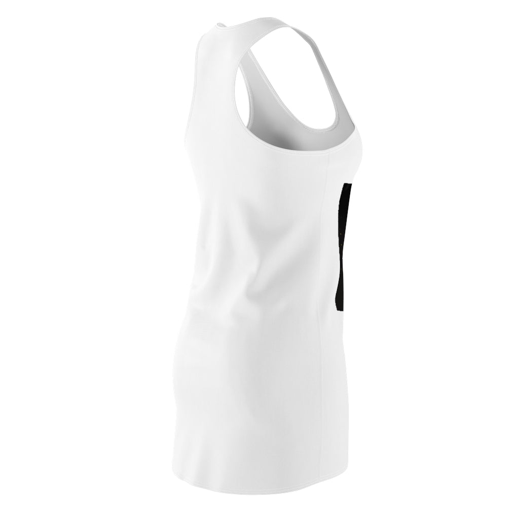 A stylish Mecha Whale Strider Women's Racerback Dress featuring a unique design and sporty fit, perfect for summer outings.